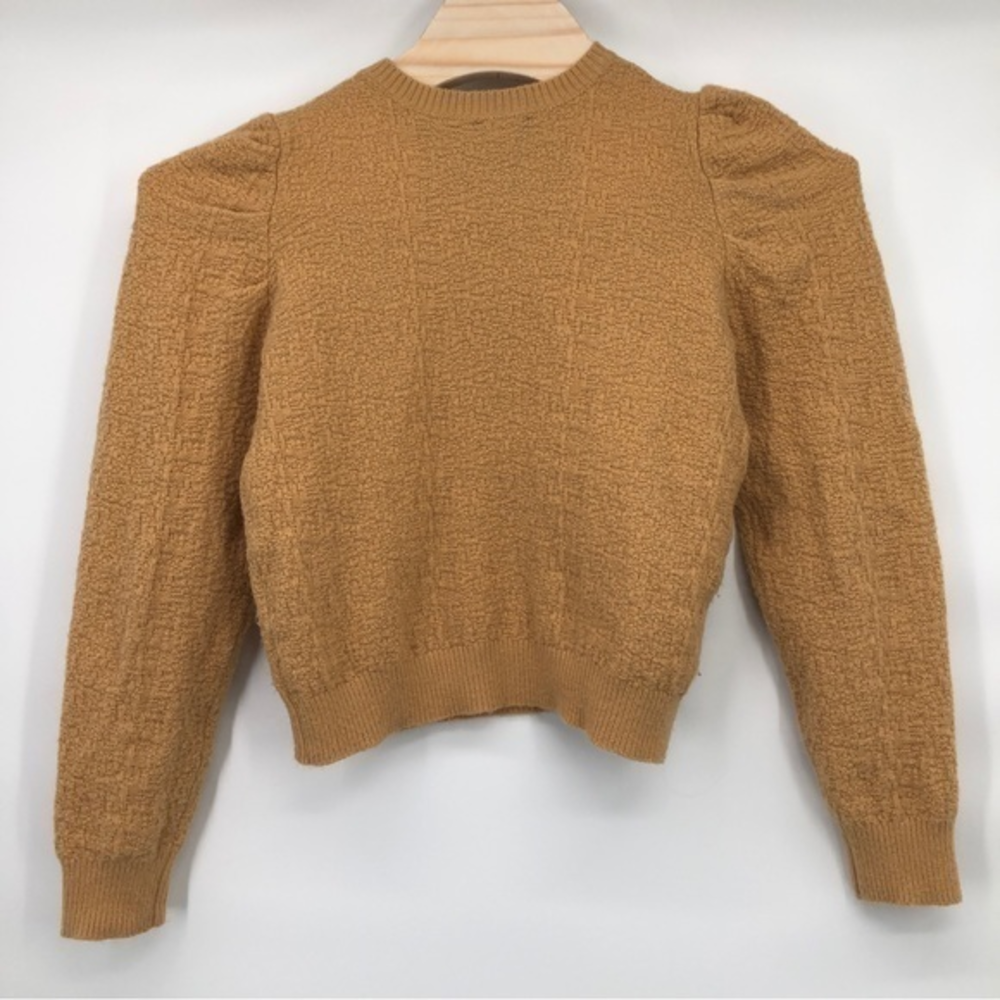 Lumiere Soft puff shoulders camel‎ color , soft Sweater. L  by anthropology